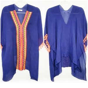 HUMMINGBIRD | Embroidered Tunic Poncho Dress